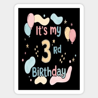 Threenager Birthday Tee - Officially Triple the Trouble - Playful Third Birthday Bash Magnet